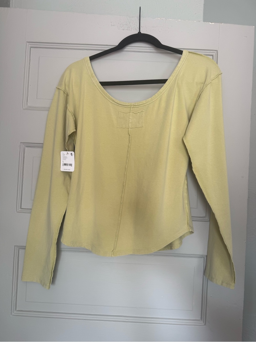 NWT Free People We The Free Moss Green Long Sleeve Can't Let Go Tee size xl - Picture 4 of 11